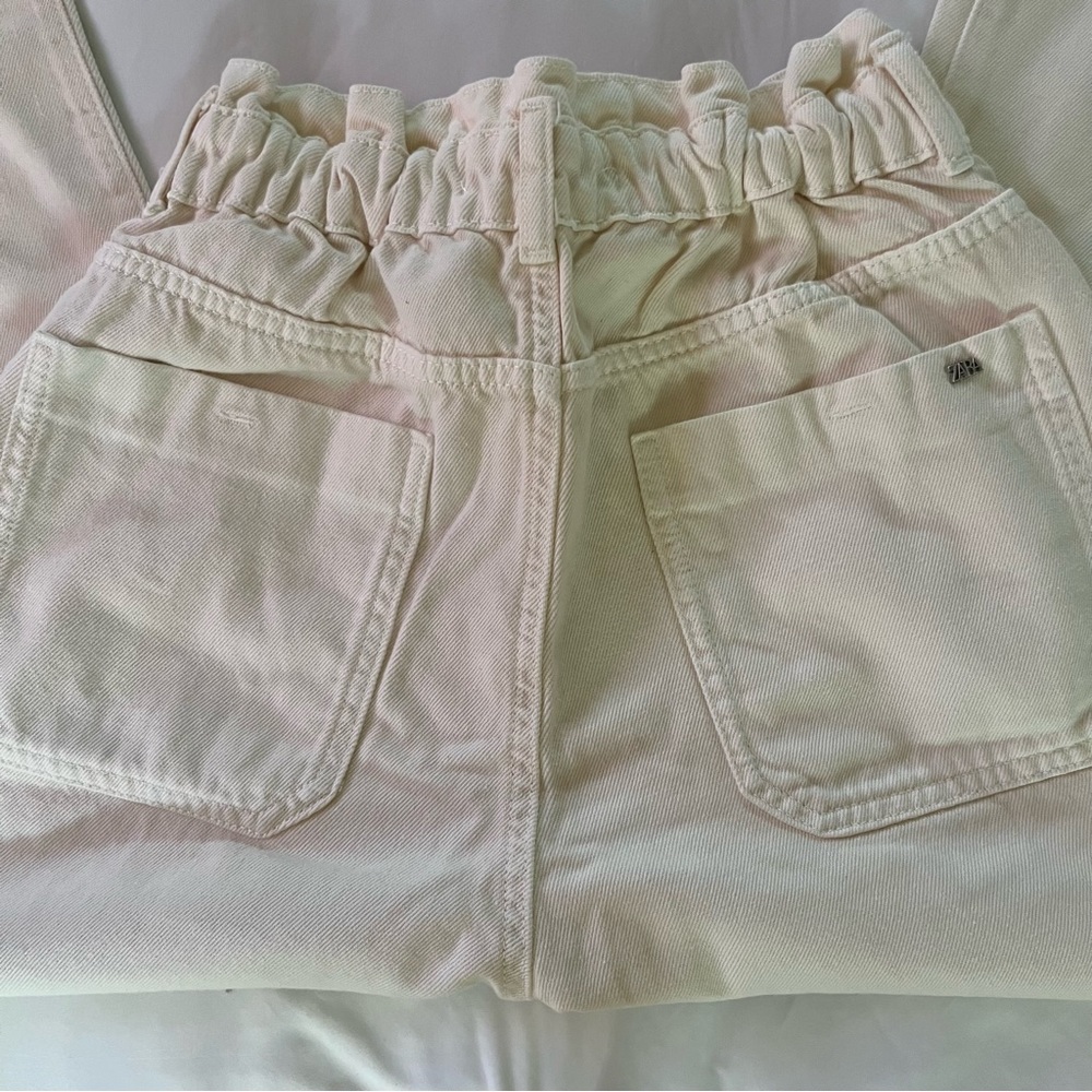Zara High Waisted, Cream pants - Picture 3 of 4